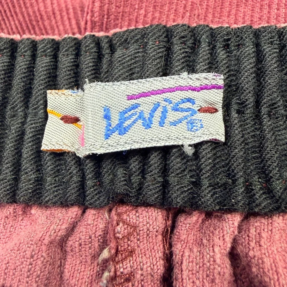 Levis Corduroy Pants 1980's Womens‎ Medium Purple Vintage Elastic Waist Straight